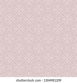 Seamless geometric pattern in florral style. Simple fashion fabric print. Vector repeating tile texture. Beige color.