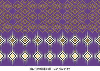 seamless geometric pattern, flower and diamond, hard purple background