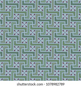 seamless geometric pattern with flowers