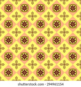 seamless geometric pattern with flowers
