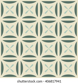 Seamless geometric pattern with flowers inserts
