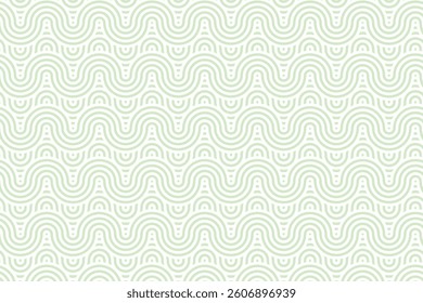 A seamless geometric pattern with flowing wave-like curves and concentric arcs, creating a dynamic and rhythmic visual effect. The repeating design offers a modern and decorative aesthetic.