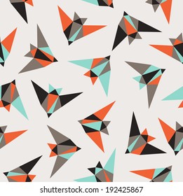 Seamless geometric pattern. Flying birds