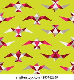 Seamless geometric pattern. Flying birds