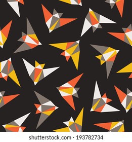 Seamless geometric pattern. Flying birds