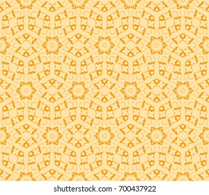 seamless geometric pattern with geometrical floral ornament. vector illustration. orange color