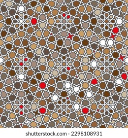 Seamless geometric pattern. Girih seamless pattern. Vector decorative ornamental pattern. Morocco Traditional Islamic Design. Mosque decoration element. Abstract background.