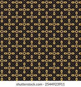 Seamless Geometric Pattern with Gold and Black Diamond Shapes