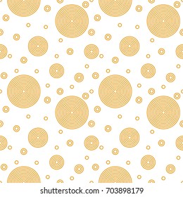 Seamless Geometric Pattern with Gold Circles. Creative Vector Illustration for Background.