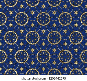 Seamless geometric pattern. With gold color line ornament. creative design for different backgrounds. Vector