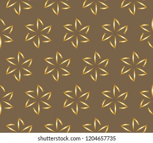 Seamless geometric pattern. With gold color line ornament.