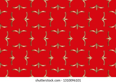 Seamless geometric pattern. With gold color line ornament. creative design for different backgrounds. Seamless horizontal borders with repeating line texture. 