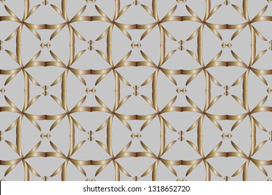 Seamless geometric pattern. With gold color line ornament.  