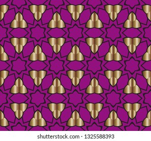 Seamless geometric pattern. With gold color line ornament. creative design for different backgrounds. Seamless horizontal borders with repeating line texture. 