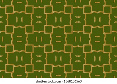 Seamless geometric pattern. With gold color line ornament. Creative design for different backgrounds. Seamless horizontal borders with repeating line texture