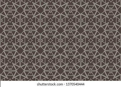 Seamless geometric pattern. With gold color line ornament. Creative design for different backgrounds. Seamless horizontal borders with repeating line texture