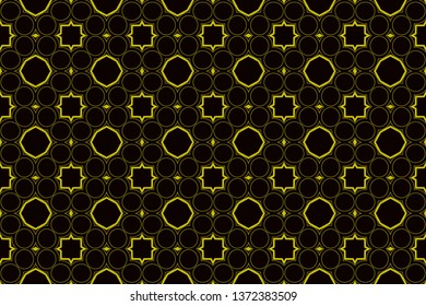Seamless geometric pattern. With gold color line ornament. Creative design for different backgrounds. Seamless horizontal borders with repeating line texture.