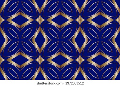 Seamless geometric pattern. With gold color line ornament. Creative design for different backgrounds. Seamless horizontal borders with repeating line texture.