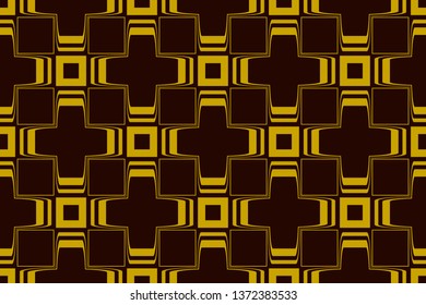 Seamless geometric pattern. With gold color line ornament. Creative design for different backgrounds. Seamless horizontal borders with repeating line texture.