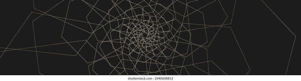 Seamless geometric pattern in gold color on a dark background. Abstract geometric texture for your design. Pattern for fabric, textiles and jewelry