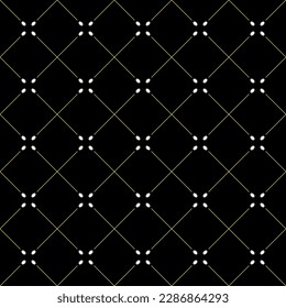 Nahtloses geometrisches Muster - goldenes Mesh mit weißen Perlen.