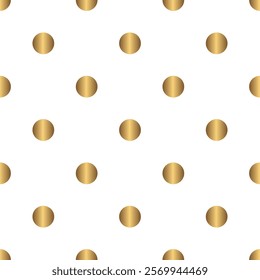 Seamless geometric pattern of golden circles.  Abstract vintage background. Modern elegant texture. It can be used in web design, packaging, printing, textiles, wallpaper.

