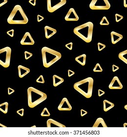 Seamless geometric pattern golden  triangles 