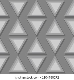 Seamless geometric pattern. Gray 3d design. Vector illustration