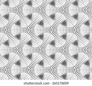 Seamless geometric pattern. Gray abstract geometrical design. Flat monochrome design.Monochrome linear striped tetrapods and triangles.