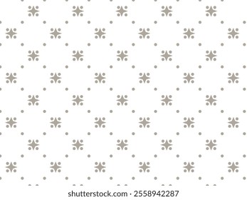 Seamless geometric pattern of gray stars on white background. Vector illustration design for background, wallpaper, textile, print, wrapping, fabric, clothing.