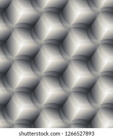 Seamless Geometric Pattern in Gray Tones with Transparent Effect. Hexagonal Grid. EPS 10 Vector Background.