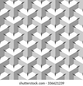 Seamless Geometric Pattern. Grayscale Background. Vector.