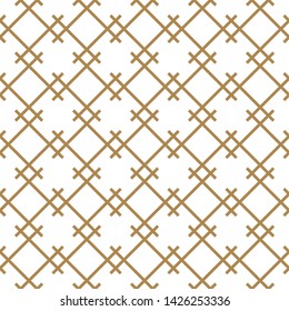 Seamless geometric pattern, great design for any purpose.Pattern background vector.Average thickness lines.Gold and white.