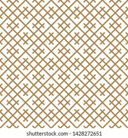 Seamless geometric pattern, great design for any purpose.Pattern background vector.Average thickness lines.Gold and white.
