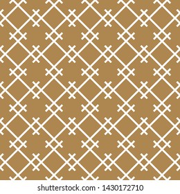 Seamless geometric pattern, great design for any purpose.Pattern background vector.Average thickness lines.Golden and white.
