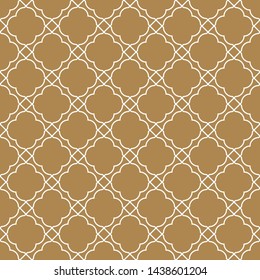 Seamless geometric pattern, great design for any purpose.Pattern background vector.Average thickness lines.Golden and white.