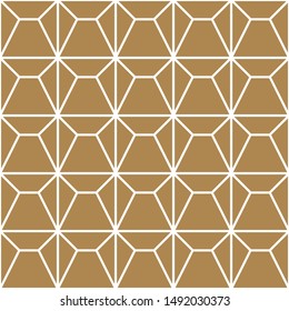 Seamless geometric pattern, great design for print, lasercutting, engraving,wrapping.Pattern background vector.Gold and white.Average thickness lines.