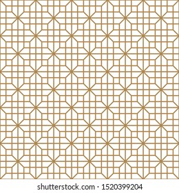 Seamless geometric pattern, great design for print, lasercutting, engraving,wrapping.Pattern background vector.Gold and white.Thick lines