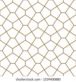 Seamless geometric pattern, great design for print, lasercutting, engraving.Pattern background vector.Gold and white.Average thickness lines.