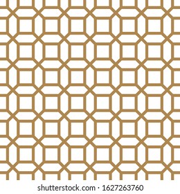 Seamless geometric pattern, great design for any purpose.Pattern background vector.Thick lines.Gold and white.Japanese style Kumiko.