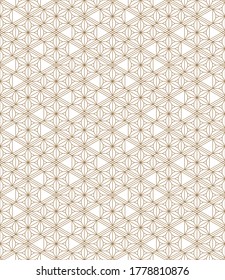 Seamless geometric pattern, great design for any purpose.Pattern background vector.Thin lines.Gold and white.Japanese style Kumiko.