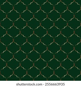 seamless geometric pattern green background texture islamic window grid design vector