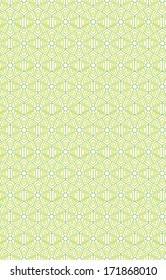 Seamless geometric pattern in green color. For banknote, money design, currency, note, check, cheques, ticket, reward. Vector . 