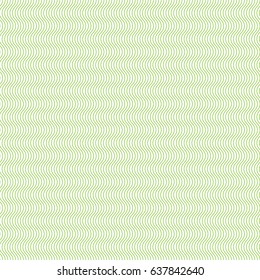 Seamless geometric pattern in green color made of thin flat trendy linear style lines. Watermark security. Vector.
