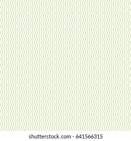 Seamless geometric pattern in green color made of thin flat trendy linear style lines. Inspired of banknote, money design, currency, note, check or cheque, ticket, reward. Watermark security. Vector.
