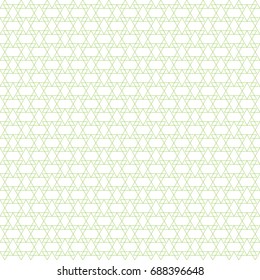Seamless geometric pattern in green color made of thin flat trendy linear style lines. Inspired of banknote, money design, currency, note, check or cheque, ticket, reward. Watermark security. Vector. 
