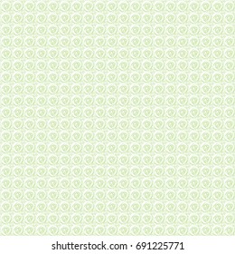 Seamless geometric pattern in green color made of thin flat trendy linear style lines. Inspired of banknote, money design, currency, note, check or cheque, ticket, reward. Watermark security. Vector. 