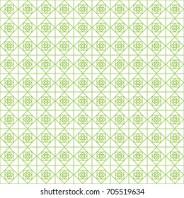 Seamless geometric pattern in green color made of thin flat trendy linear style lines. Inspired of banknote, money design, currency, note, check or cheque, ticket, reward. Watermark security. Vector. 
