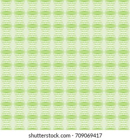 Seamless geometric pattern in green color made of thin flat trendy linear style lines. Inspired of banknote, money design, currency, note, check or cheque, ticket, reward. Watermark security. Vector. 