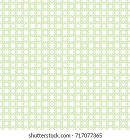 Seamless geometric pattern in green color made of thin flat trendy linear style lines. Inspired of banknote, money design, currency, note, check or cheque, ticket, reward. Watermark security. Vector. 